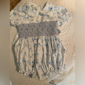 Cecil & Lou smocked floral bubble